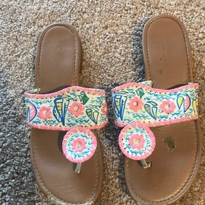 Lilly/Jack Rogers Style Hand Painted Flip Flops